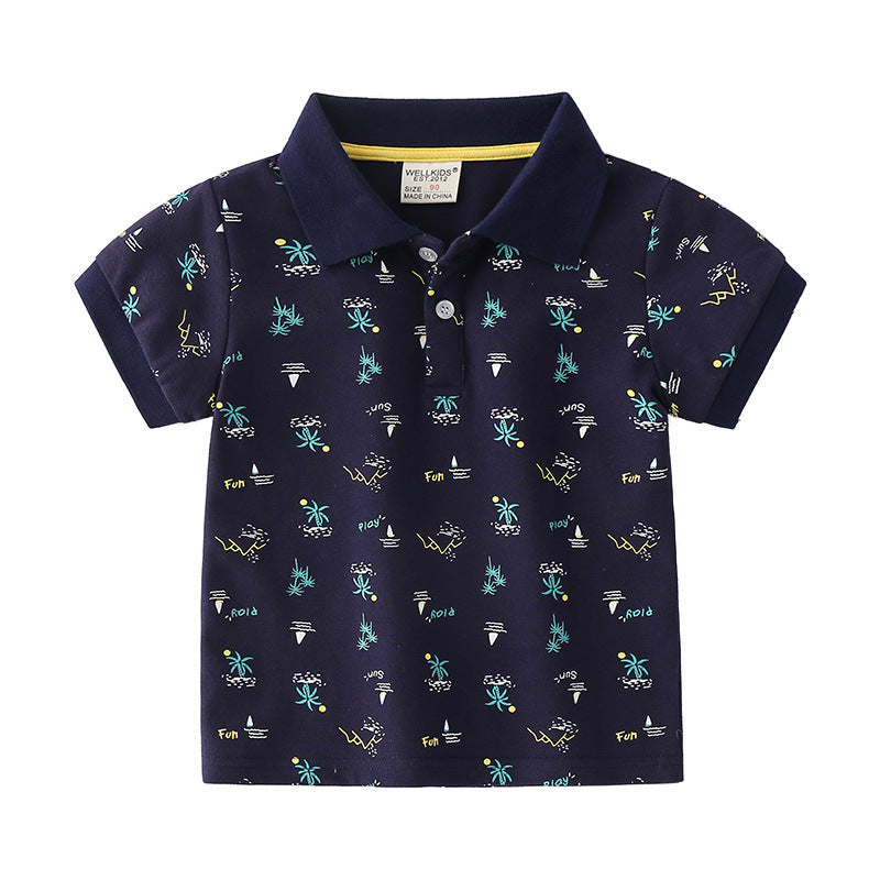 Boys' Cotton Short-Sleeved Summer Polo
