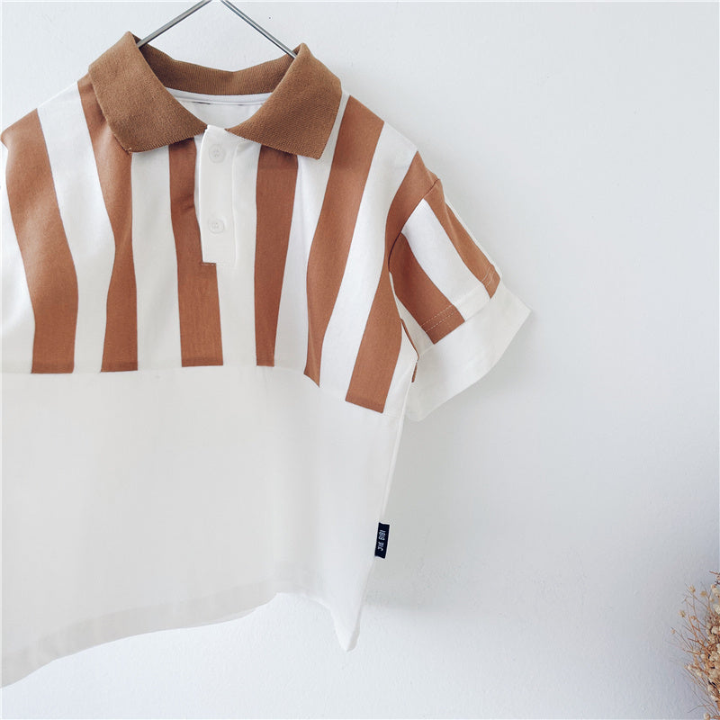 Boys' Striped Short Sleeve Polo