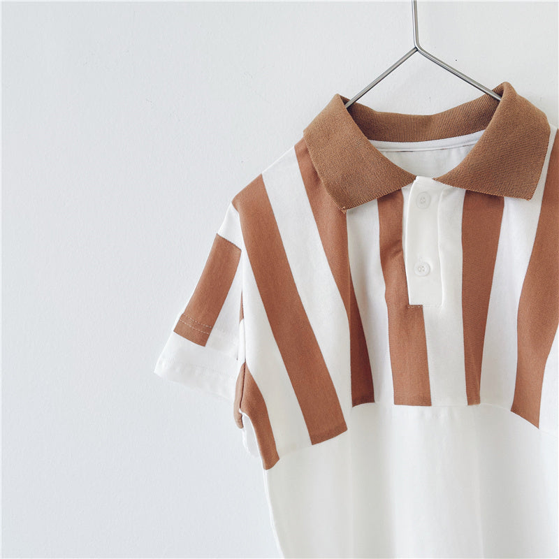 Boys' Striped Short Sleeve Polo