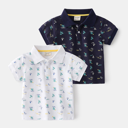 Boys' Cotton Short-Sleeved Summer Polo