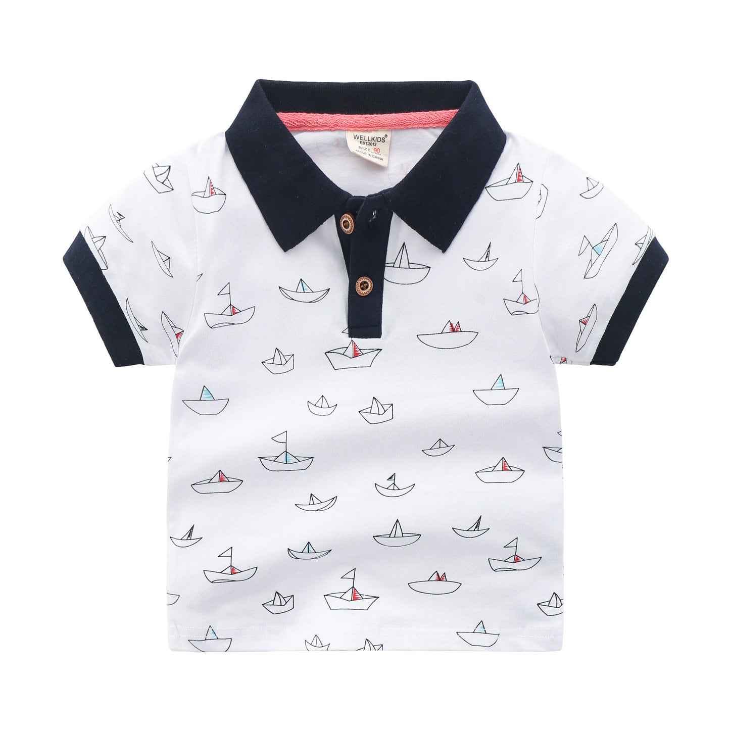 Boys' Short-Sleeved Nautical Polo