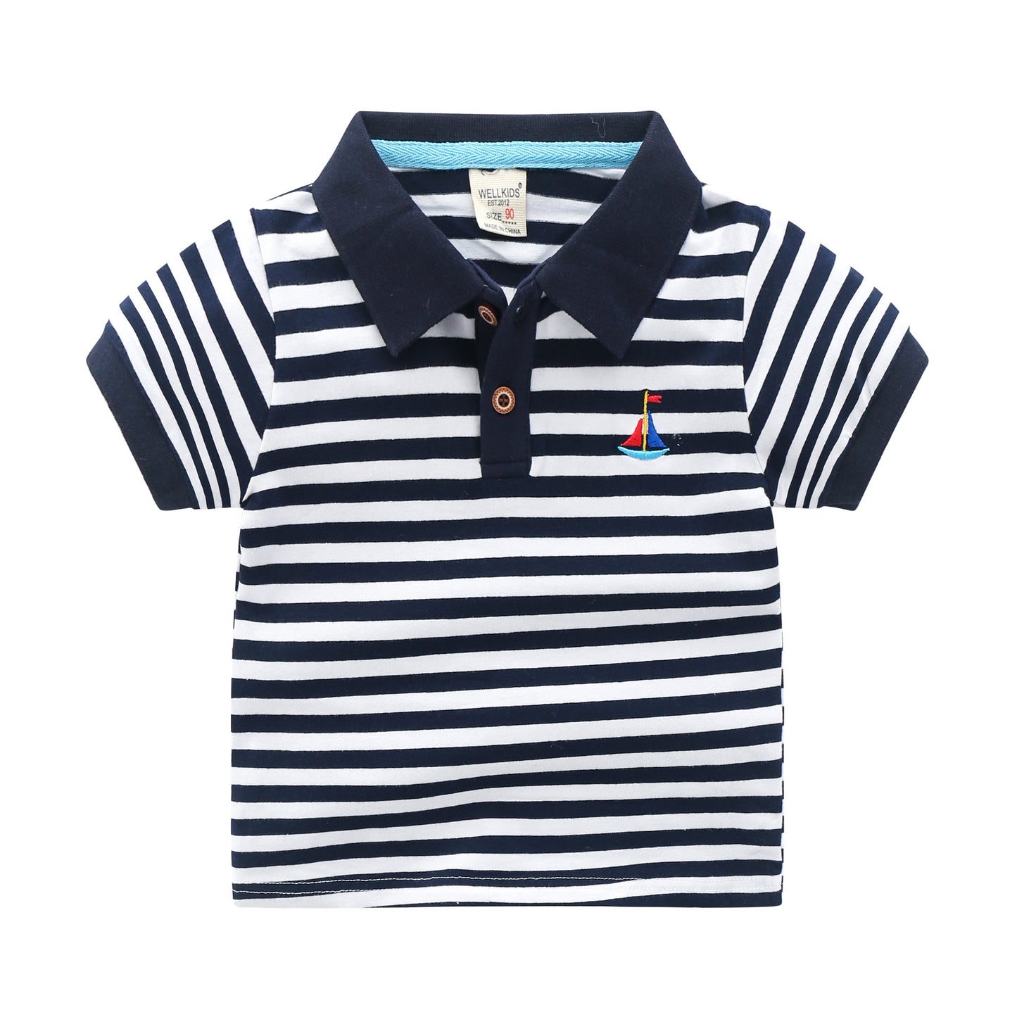 Boys' Short-Sleeved Nautical Polo