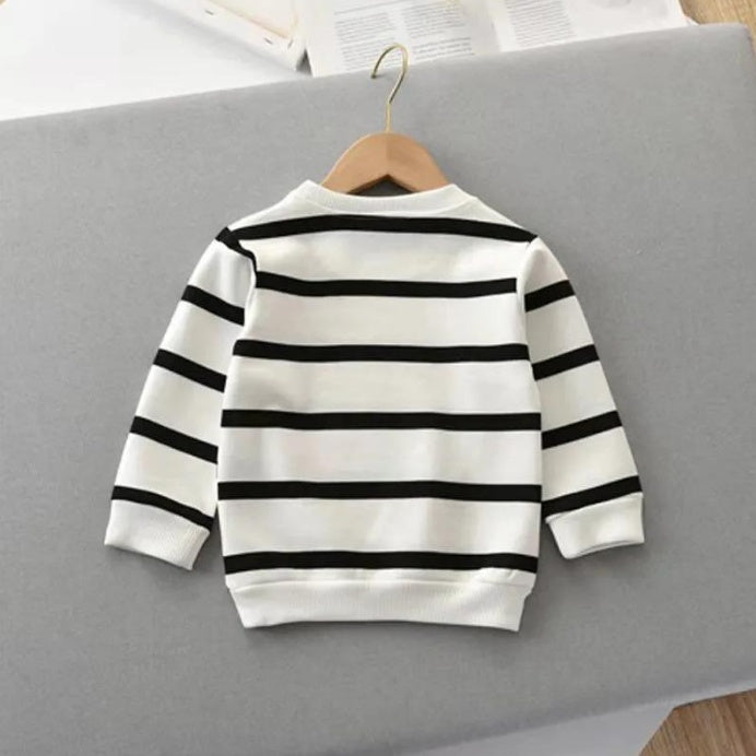 Boys' Striped Long-Sleeved Pullover Sweater