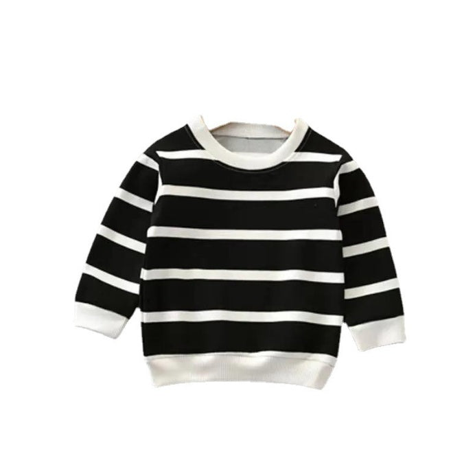 Boys' Striped Long-Sleeved Pullover Sweater
