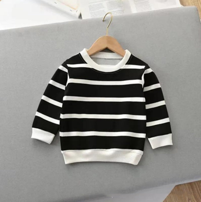 Boys' Striped Long-Sleeved Pullover Sweater