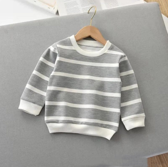 Boys' Striped Long-Sleeved Pullover Sweater