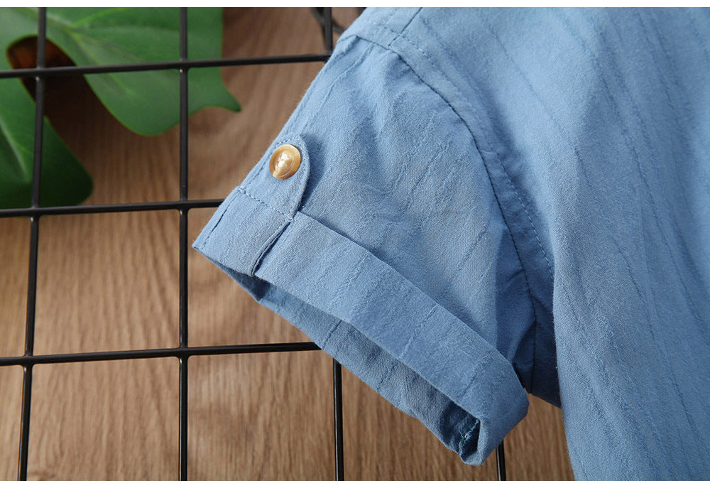 Boys' Button Placket Short Sleeve Shirt