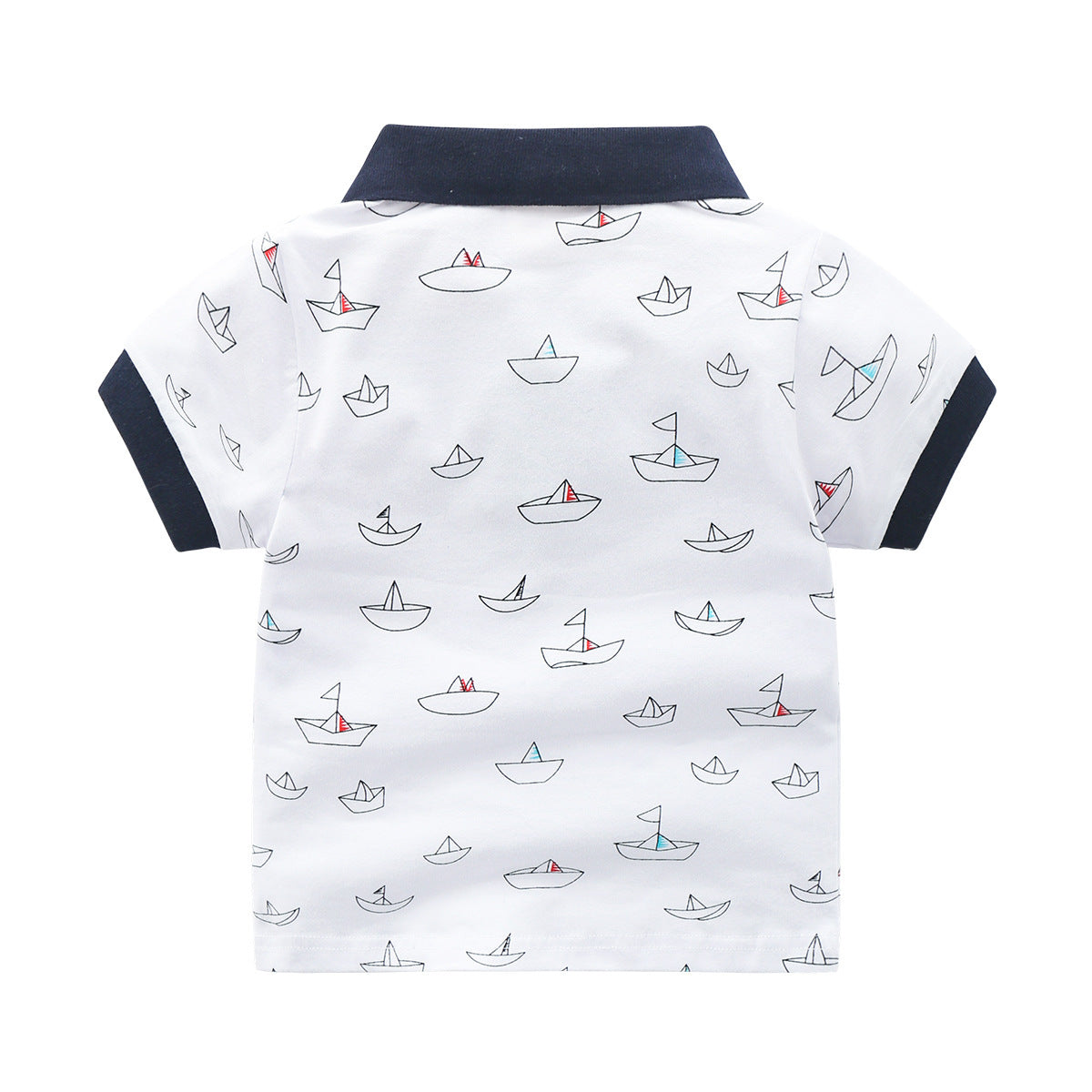 Boys' Short-Sleeved Nautical Polo