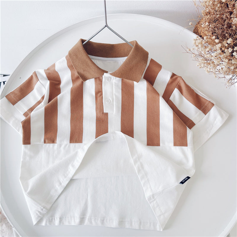 Boys' Striped Short Sleeve Polo