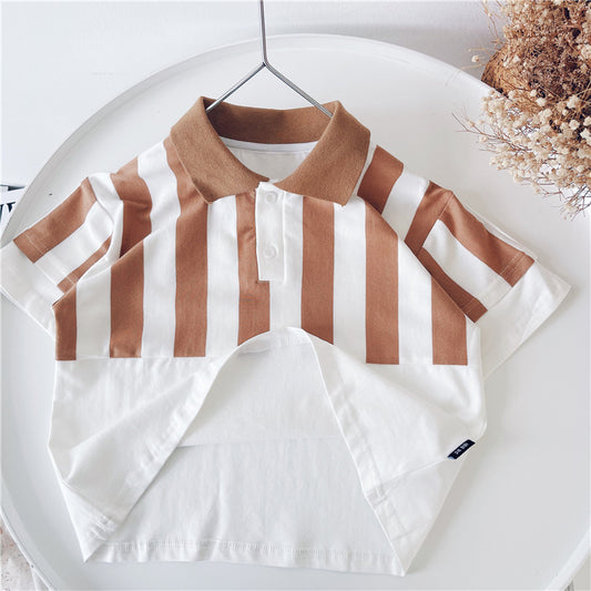 Boys' Striped Short Sleeve Polo