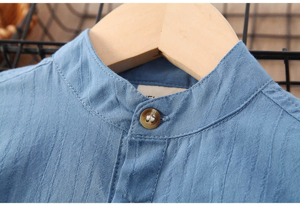 Boys' Button Placket Short Sleeve Shirt