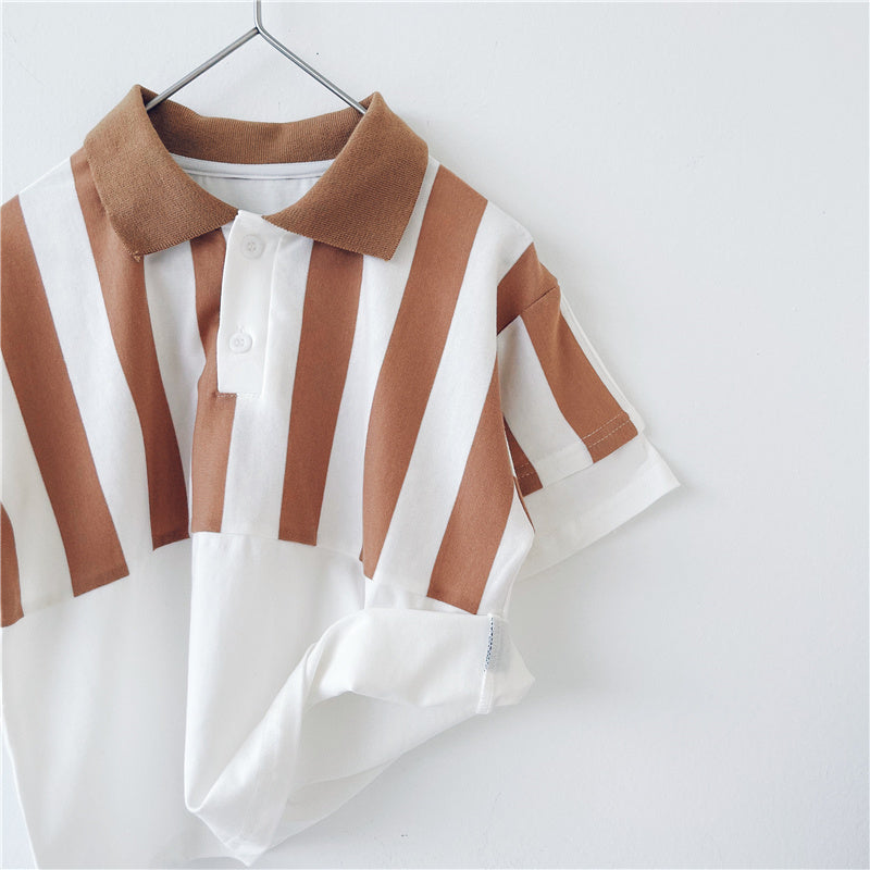 Boys' Striped Short Sleeve Polo