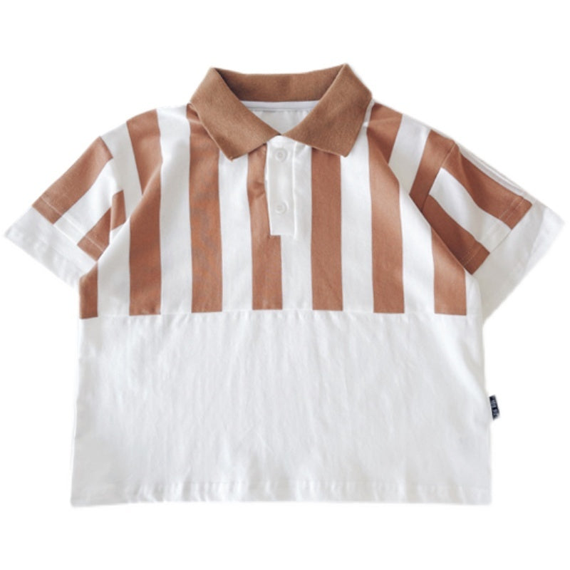 Boys' Striped Short Sleeve Polo