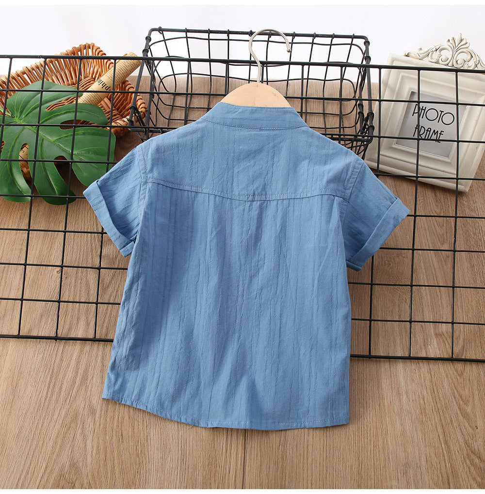 Boys' Button Placket Short Sleeve Shirt